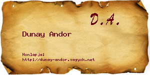 Dunay Andor névjegykártya