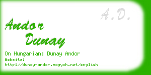 andor dunay business card